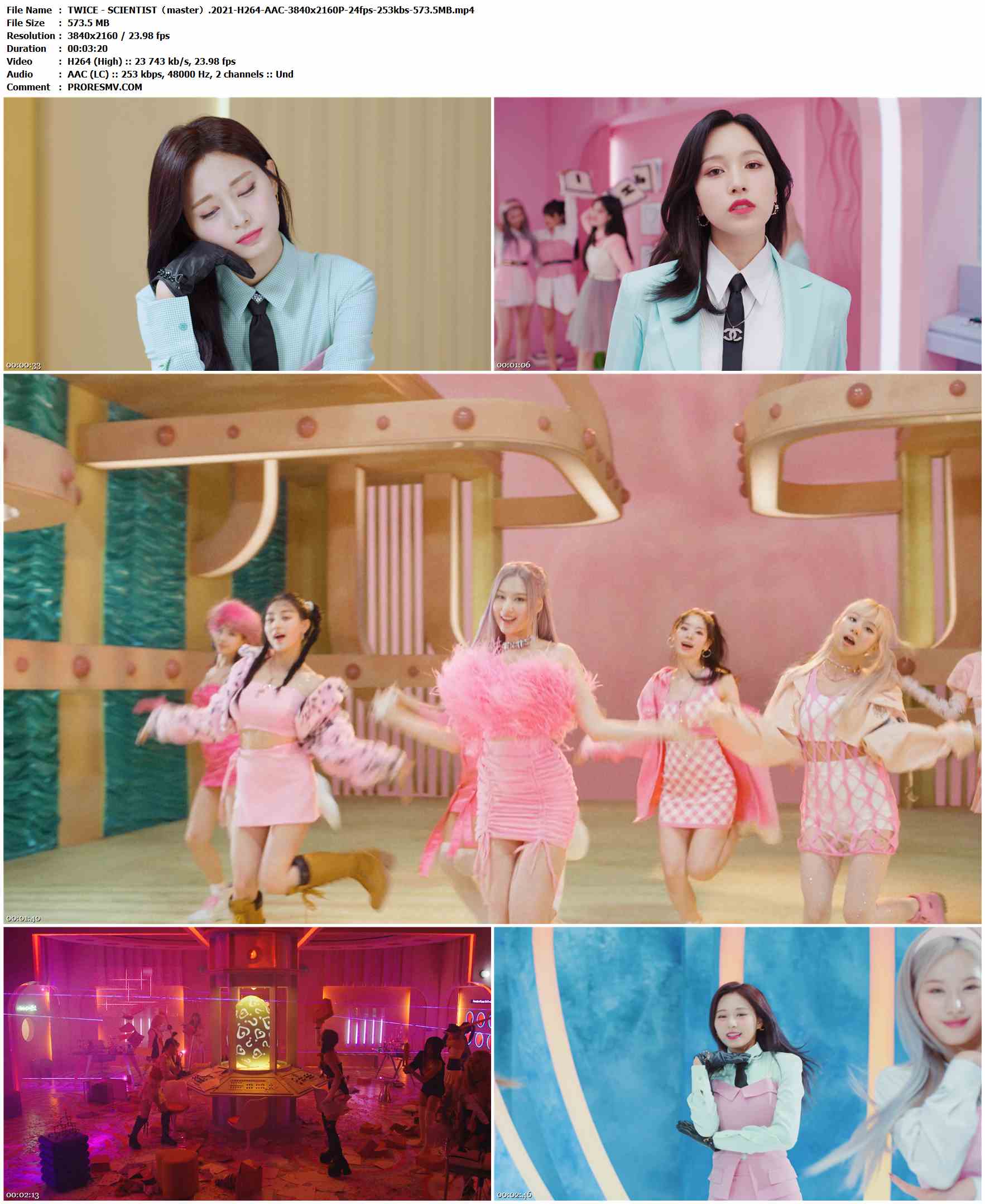 TWICE - SCIENTIST（master）.2021-H264-AAC-3840x2160P-24fps-253kbs-573.5MB官方MV_高清MV